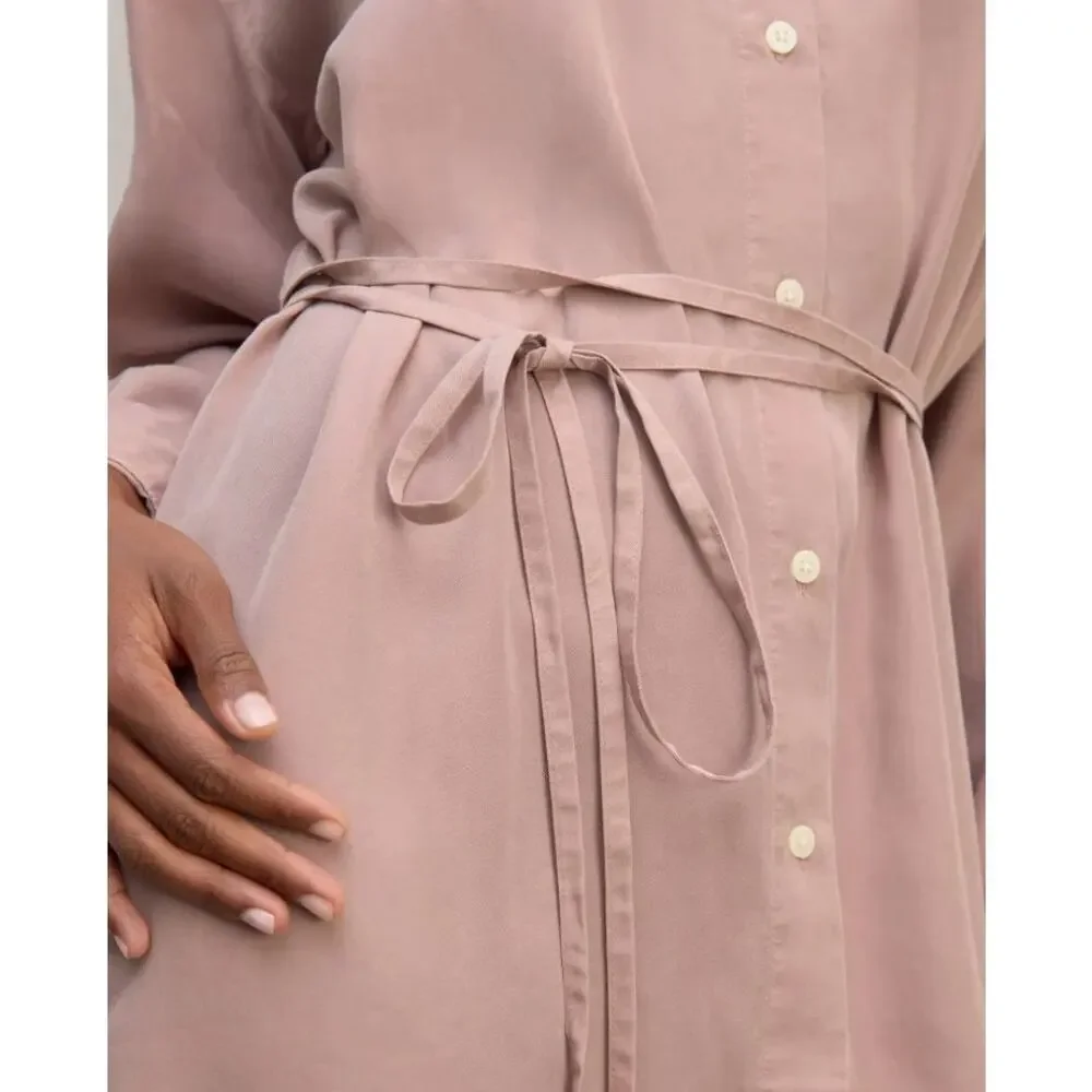 EVERLANE Must-Have Shirt Dress Belted Butterlite Collared Button Up Size S - Picture 2 of 6